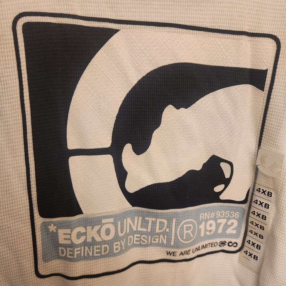 Marc Ecko Long Sleeve Thermal (White/ Navy Blue/Style # 33752B)